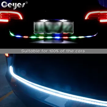 Ceyes 120cm Automobilių Šviesos Priedai, LED Juostelėmis Automobilių Kamieno Uodega Stabdžių Galinis Papildomas Stop Žibintas Posūkio Signalas Veikia Lempos Universalios