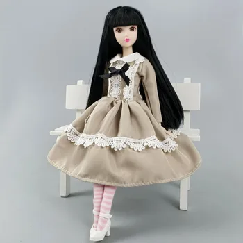 Chaki Nėrinių Lolita Mados Lėlės Suknelė Barbie Lėlės Komplektus Drabužių 1/6 BJD Doll Priedai Šalis Suknelė Žaislai Vaikams