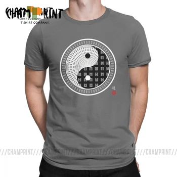 Chi, Yin Yang Jing 64 Hexagram Spiral Marškinėliai Vyrams Medvilnės Įdomus T-Shirt Apvalus Kaklas Tees trumpomis Rankovėmis Drabužius, Naują Atvykimo