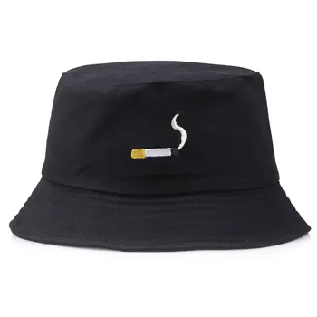 Cigarečių Formos Siuvinėjimo Žvejys Skrybėlę Vyrams, Moterims Kibiro Kepurę Hip-Hop Plokščių Skrybėlių Juoda Oranžinė Spalva
