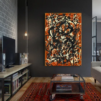 Citon Drobė, aliejus, tapyba Jackson Pollock《Laisvos Formos》Kūrinys Plakato Nuotrauka Modernios Sienos Meno dekoro Namų kambarį Apdaila