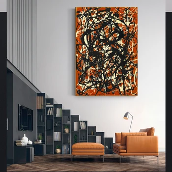 Citon Drobė, aliejus, tapyba Jackson Pollock《Laisvos Formos》Kūrinys Plakato Nuotrauka Modernios Sienos Meno dekoro Namų kambarį Apdaila
