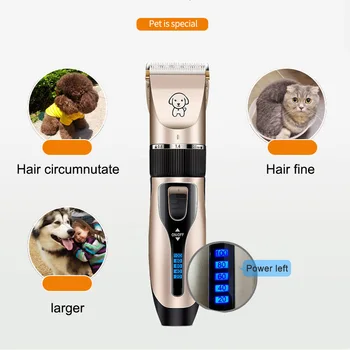 Clipper Šunų Kirpimo mašinėlės Šunys Viliojimo Clipper Rinkinys USB Profesinės Įkrovimo Mažai Triukšmo Augintiniai Plaukų Žoliapjovės Ekranas Baterija