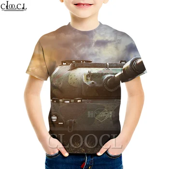 CLOOCL Populiarių Žaidimų World Of Tanks Vasaros Nauji Marškinėliai Berniukui, Mergina 3D Spausdinimo Trumpas Rankovės marškinėliai Bamblys Atsitiktinis Vaikas Viršūnės