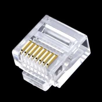 Cncob Cat5e utp butas tinklo kabelis tinklo jungtis 8P8C rj45 modulinis Ethernet jungtis RJ-45 trumpą kristalų galvos 50pcs