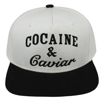 Cocains Ikrai Hip-Hop 5 Plokščių Plokščių Kraštų Siuvinėjimo Snapback Moterų Unisex Akrilo Golfo, Beisbolo Kepurė Hat Vyrai