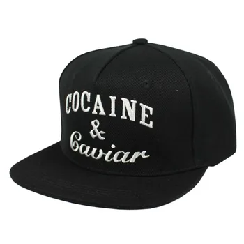 Cocains Ikrai Hip-Hop 5 Plokščių Plokščių Kraštų Siuvinėjimo Snapback Moterų Unisex Akrilo Golfo, Beisbolo Kepurė Hat Vyrai