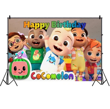 Cocomelon Šeimos Nuotraukų Fonas Vaikams Happy Birthday Party 