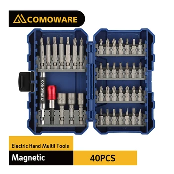 COMOWARE 40 Vnt Atsuktuvas Bitų Rinkinys Patarimų, kaip elektros Hex Karka Greitai Rlease su Magnetinių Bitų Turėtojas tvirtinimo Poveikio Vairuotojas