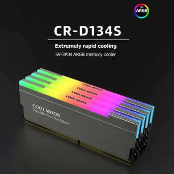 COOLMOON CR-D134S ARGB RAM Heatsink Šilumos Barstytuvas Aušintuvas Atminties Aušinimo Suteikiama Stalinis Kompiuteris PC