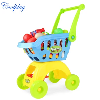 Coolplay Modeliavimas Mini Parduotuvė Pirkinių Krepšelį Vaikų Žaisti Namus, Vežimėliai Žaislai Mini Vežimėliai & Vaisių, Daržovių Virtuvės Reikmenys