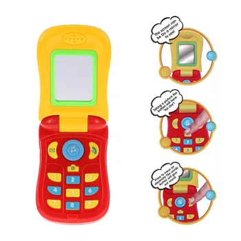 Coolplay Spalvingas Žaislas Telefonas Kūdikių Muzikos mobiliojo Telefono Žaisliniai Muzikos Mobiliojo ryšio Telefonu, Telefonams Enlightment Žaislas su Šviesos ir Veidrodis