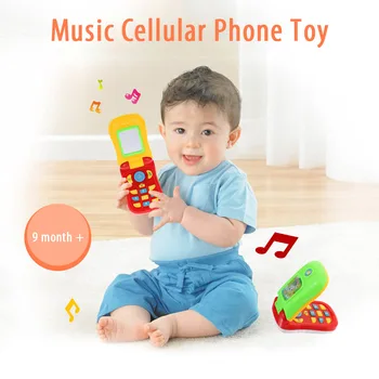 Coolplay Spalvingas Žaislas Telefonas Kūdikių Muzikos mobiliojo Telefono Žaisliniai Muzikos Mobiliojo ryšio Telefonu, Telefonams Enlightment Žaislas su Šviesos ir Veidrodis