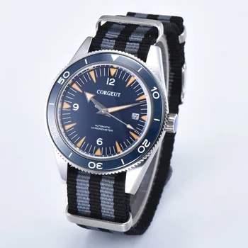Corgeut 41mm Automatinis Mechaninis laikrodis Vyrams, Prabangos Prekės Karinės 007 Laikrodis Nailono Diržas Šviesos Vandeniui Laikrodis Vyrams