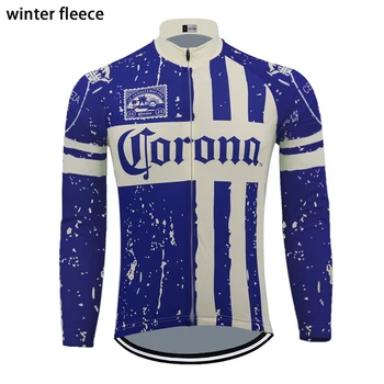 Corona ilgomis rankovėmis dviračių Džersis žiemos vilna & nr vilnos triatlonas dviračių drabužių maillot ciclismo mtb jersey