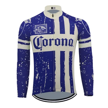 Corona ilgomis rankovėmis dviračių Džersis žiemos vilna & nr vilnos triatlonas dviračių drabužių maillot ciclismo mtb jersey