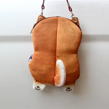 Creative 3D Juokinga Haskis Shiba Inu Krepšys Mielas Šuo Pečių Maišą Moterų Mini Pirkinių Telefono Krepšys Moterims Mažos Piniginės su Uodega