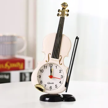 Creative Muzikos Instrumentų Formos Stalinis Laikrodis Kambarį Apdaila Stalo Laikrodis 3