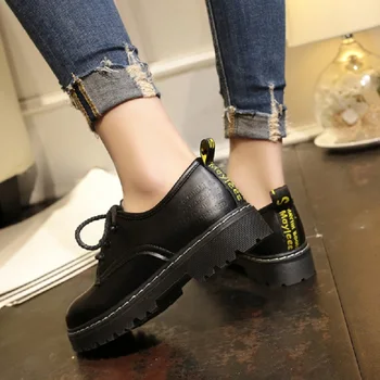 Cresfimix moterų mados patogus juodos plokščios platformos batai lady mielas pu odos nėriniai-up batai cool atsitiktinis gatvės batai a2418