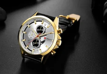 CURREN Top Brand Vyrų Atsitiktinis Laikrodžius Mens Sporto Vandeniui Kvarciniai Laikrodžių Mados Karinės Odos Chronograph Montre Homme
