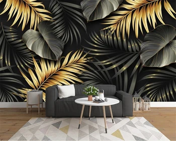 Custom mados ranka-dažytos tropinių miškų augalų bananų lapų kambarį tapetai miegamajame apdailos 3d tapetai, freskos
