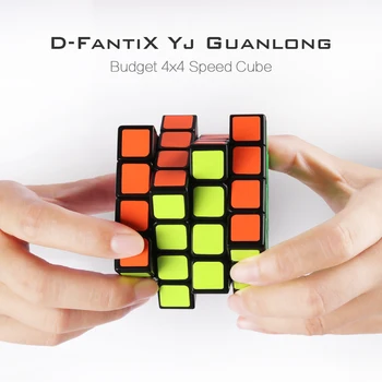 D-FantiX Yj Moyu Guansu 4x4, Greitis Kubas 4x4x4 Magic Cube Black 62mm Dėlionės, Žaislai Vaikams, Suaugusiems, Studentams, Švietimo Žaislai