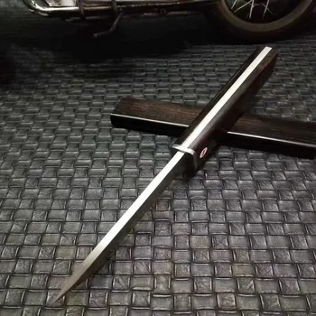 D2 Plieno Japonijos taktinis peilis Ebony 60hrc rankena aštrių kempingas medžioklės peilis (samurajus kardas) Tiesus Peilis Fiksuotais Ašmenimis Peilis