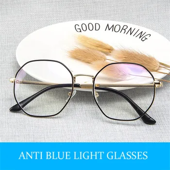 Dabar Daugiakampio Stabdžių Mėlyna Šviesa Optinių Akinių Diamond Metalo Kompiuterio Akinių Rėmeliai, Skirti Moterų Ir Vyrų Žaidimai Googles Paprasto Eyeglasse