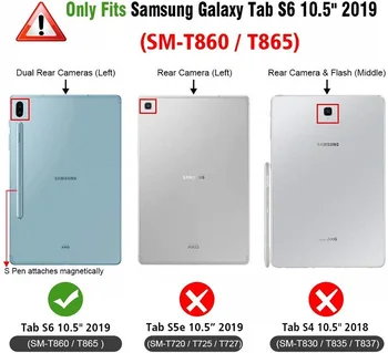 Dangtelis skirtas Samsung Galaxy Tab S6 10.5 2019 Atveju,Slim Tri-Fold Dangtelis, skirtas Samsung Galaxy Tab S6 10.5 SM-T860 T865 Tablet Funda Atveju