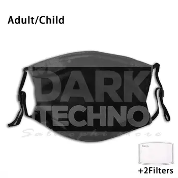 Dark Techno Dažų Purkštuvu Trafaretas Black Box Logotipas Spausdinti Suaugusiųjų Vaikų Apsaugos Nuo Dulkių Filtras 