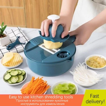 Daugiafunkcinis namų ūkių daržovių cutter bulvių skustukas morkų smulkintuvas chopper daržovių cutter su nutekėjimo krepšelį virtuvės įrankis