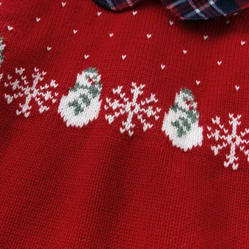 DB14901 dave bella žiemos kūdikių unisex animacinių filmų Kalėdų senį megzti megztinis vaikai mados bamblys boutique viršūnės