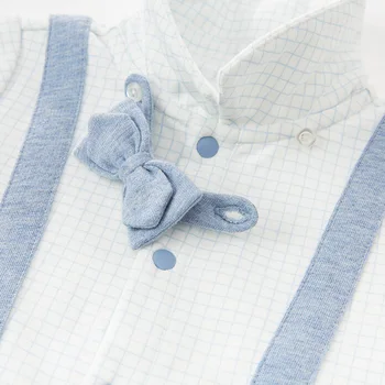 DBH15939 dave bella pavasarį naują gimęs kūdikis berniukai mados nuimamas lankas jumpsuits kūdikiams, vaikiška drabužiai vaikams romper 1 vnt
