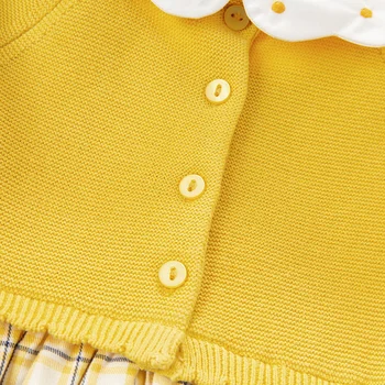DBM16510 dave bella pavasario baby girl mielas skara megztinis suknelė vaikų mados šalis suknelė vaikams kūdikiams lolita drabužiai