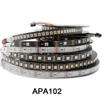 DC5V APA102 DUOMENŲ ir LAIKRODIS atskirai Smart led pikselių juostelės;1m/3m/5m;30/60/144 led/taškų/m;IP30/IP65/IP67