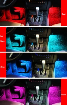 Deechooll 2x CANBUS Klaidų 6-SMD LED Automobilio Lemputes 2008-Audi A4 S4 B8 Patalpų lengvosios Kojoms Šviesos Lempa Raudona Mėlyna