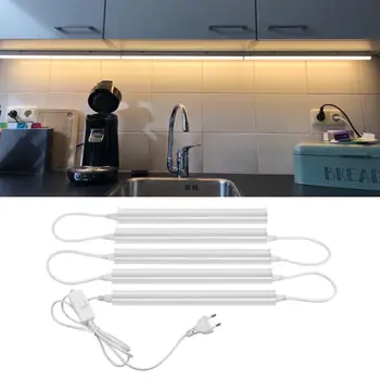 Dega Virtuvė AC 220V LED Juostelė šviesos Lempos Su ES Kištuku, Jungikliu, Spinta apšvietimas 29cm 57cm led cocina kabineto apšvietimo 6W 10W