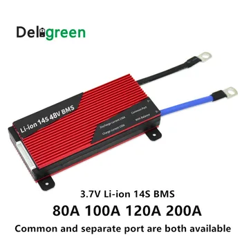 Deligreen 14S 80A 100A 120A 150A 200A 250A 48V PCM/PCB/BMS) už 3,7 V LiNCM baterijos 18650 Lithion Jonų Baterija, su pusiausvyra