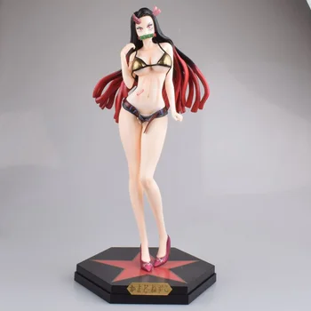 Demon Slayer Kimetsu nr. Yaiba Anime Pav Kamado Nezuko Seksuali Mergina maudymosi kostiumėlį, PVC Veiksmų skaičius, Žaislų Kolekcijos Lėlės Modelio Dovana