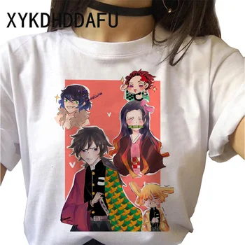 Demon Slayer Marškinėliai Moterims 2020 Grafinis Karšto Streetwear Marškinėlius Kimetsu Nr. Yaiba Drabužius Japonijos Moterų Anime T-shirt Viršuje Tees
