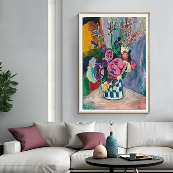 Derliaus Matisse Bijūnų Žiedų Drobės Tapybos Meistras Plakatas Spausdina 