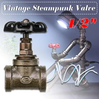 Derliaus Steampunk Lempos Vožtuvas Šviesos Jungiklis Lempos Loft Stiliaus Ketaus Sklendės Senovinių Stalo Lempa Vandens Vamzdynų Armatūra Apšvietimas