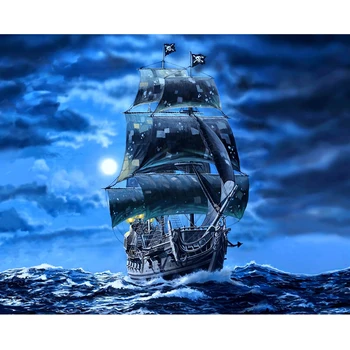 Diamond Siuvinėjimo kvadratiniu turas Karibų jūros piratai laivą Diamond nuotrauką 5D 
