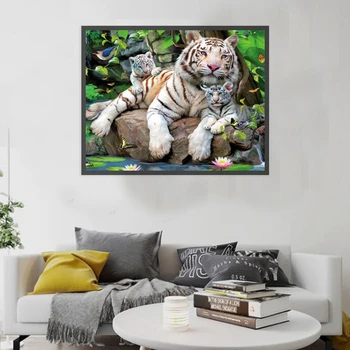 Diamond Siuvinėjimo Tigras Nuotrauką kalnų krištolas kvadratiniu Dervos Diamond Gręžimo, Dažymo Gyvūnų rankų darbą Amatų Vaikų Dovanų