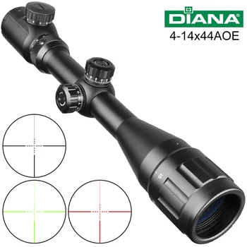 DIANA 4-14x44 taikymo Sritis Taktinis Optikos Kryžiaus Akyse Žalia Raudona Apšviestas Riflescope Medžioklės Šautuvas Apimtis Snaiperis Oro Patrankas