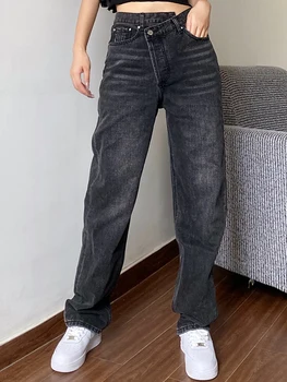Didelio Dydžio Mama Džinsai Moterų Mados Nuplauti Aukšto Liemens Kelnės Streetwear Moterų Baggy Jeans Vaqueros Ropa Mujer Femme Kelnės
