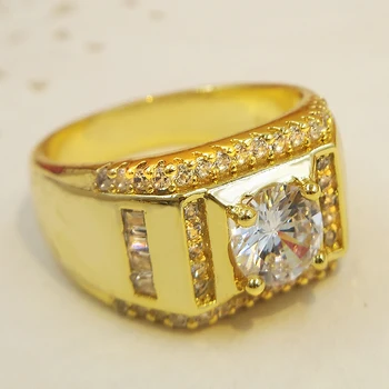 Didelis 925 Sterlingas Sidabro Žiedas Sužadėtuvių Žiedai Vyrams berniukas Dovanų Prabangių 18K Aukso 2C Diamond Fine Jewelry Dydis 8 9 10 11 12