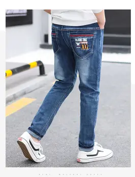 Didelis berniukas pavasarį atsitiktinis kelnės berniukui, naujas korėjiečių versija didelis berniukas palaidi tiesus vamzdis vaikai studentai džinsinio audinio kelnės
