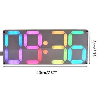 Didelis Colių Vaivorykštės Spalvų Skaitmeninės Vamzdis DS3231 Laikrodis 
