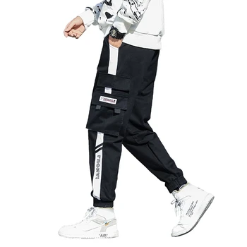 Didelis Kišenėje Vyrų Krovinių Kelnės Streetwear Laisvalaikio Hip-Hop Bėgiojimo Kelnės Vyrų Aukštos Kokybės 2021 Naujas Sweatpants Pants Mens Kelnės